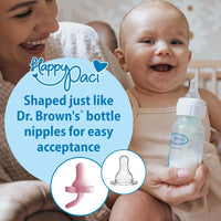 Dr. Brown’s HappyPaci 100% Silicone Pacifier 0 - 6m, BPA Free, White, Pink, Light Pink 3 - Pack - 7DAY'S