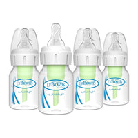 Dr. Brown's Natural Flow Anti - Colic Options+ Narrow Baby Bottle, 8 oz/250 mL, with Level 1 Slow Flow Nipples, 0m+, 4 Pack - 7DAY'S