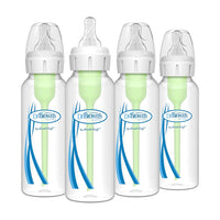 Dr. Brown's Natural Flow Anti - Colic Options+ Narrow Baby Bottle, 8 oz/250 mL, with Level 1 Slow Flow Nipples, 0m+, 4 Pack - 7DAY'S