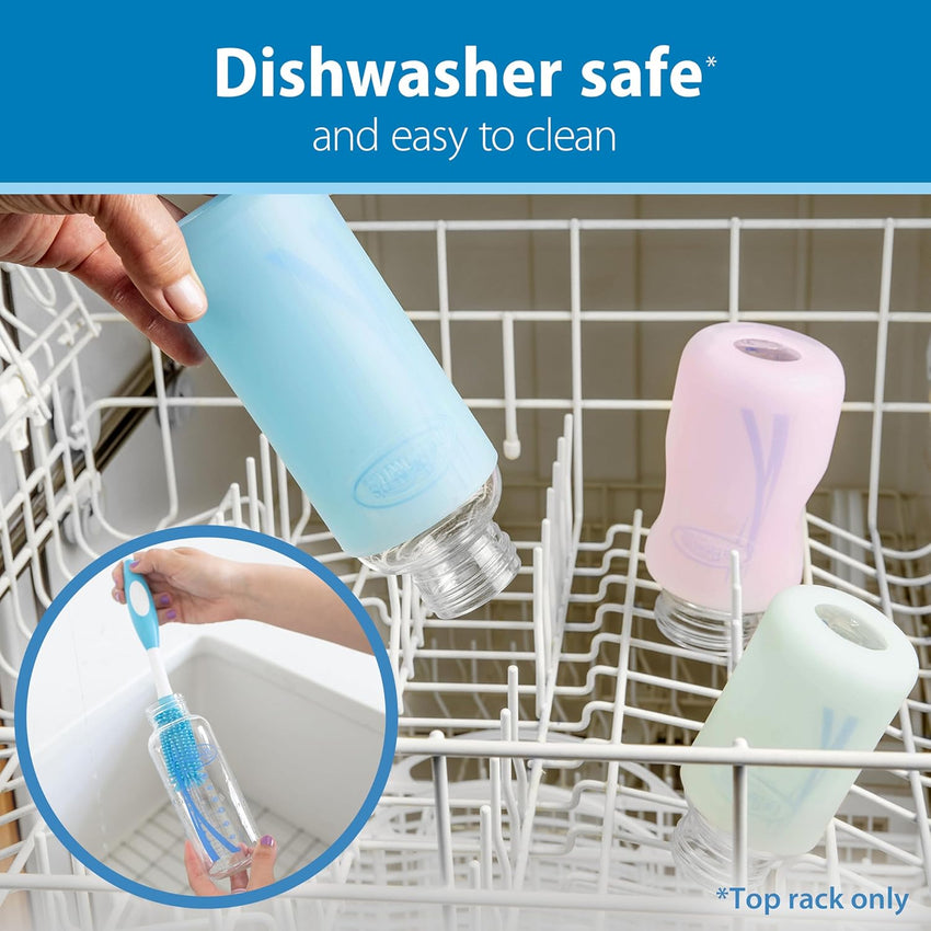 Dr. Brown's Natural Flow Anti - Colic Options+ Narrow Glass Baby Bottle 8 oz/250 mL, with Level 1 Slow Flow Nipple, 2 Pack, 0m+ - 7DAY'S