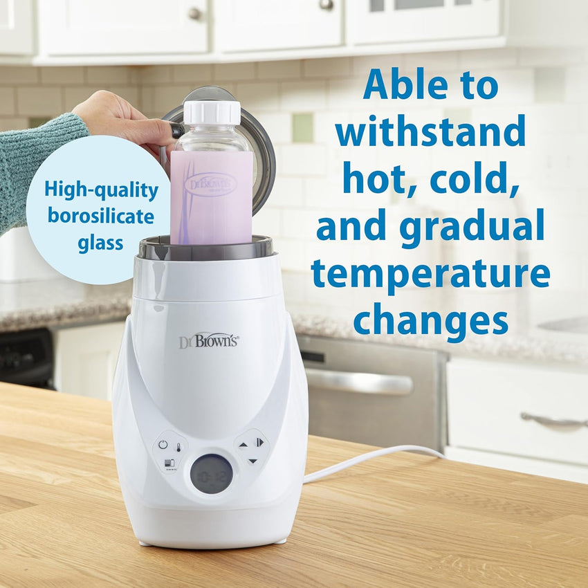 Dr. Brown's Natural Flow Anti - Colic Options+ Narrow Glass Baby Bottle 8 oz/250 mL, with Level 1 Slow Flow Nipple, 2 Pack, 0m+ - 7DAY'S