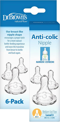 Dr. Brown's Original Nipple, Level 3 (6m+), 6 Count - 7DAY'S