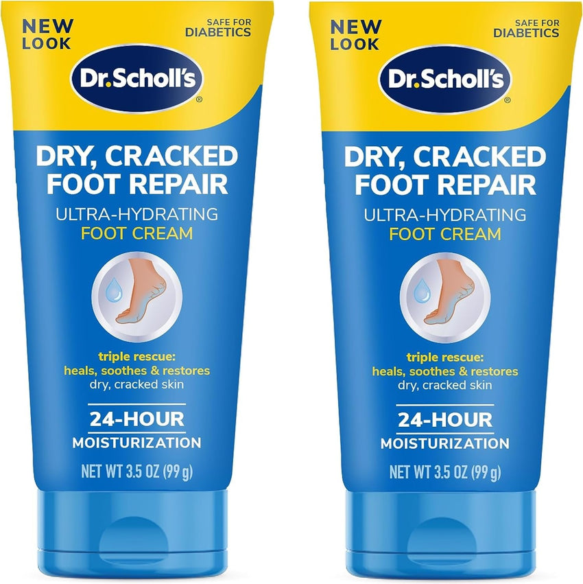 Dr. Scholl's Dry, Cracked Foot Repair Ultra - Hydrating Foot Cream Moisturizer, 3.5 oz, Skin Care Foot Lotion with 25% Urea for Dry Cracked Feet, Heals and Moisturizes for Healthy Feet - 7DAY'S