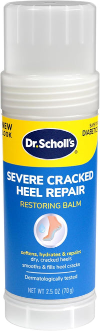 Dr. Scholl's Severe Cracked Heel Repair Restoring Balm 2.5oz, with 25% Urea for Dry, Cracked Feet, Heals and Moisturizes for Healthy Feet - 7DAY'S
