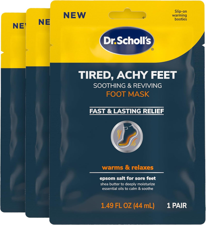 Dr. Scholl's® Tired, Achy Feet Soothing & Reviving Foot Mask, 3 Pair, Warming Booties - 7DAY'S