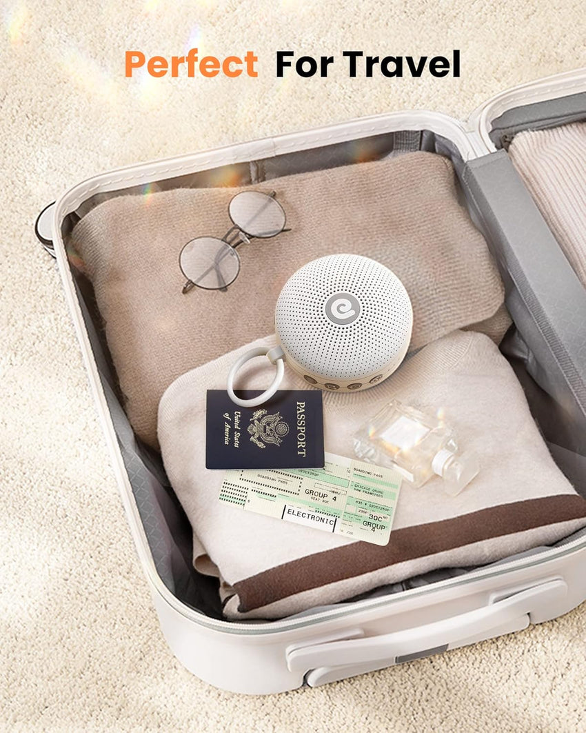 Dreamegg White Noise Machine - Portable Sound Machine for Baby Adult, Features Powerful Battery, 21 Soothing Sound, Noise Canceling for Office & Sleeping, Sound Therapy for Home, Travel, Registry Gift - 7DAY'S