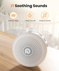 Dreamegg White Noise Machine - Portable Sound Machine for Baby Adult, Features Powerful Battery, 21 Soothing Sound, Noise Canceling for Office & Sleeping, Sound Therapy for Home, Travel, Registry Gift - 7DAY'S