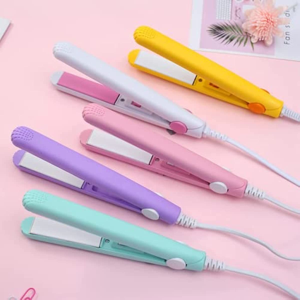 2023 Mini Hair Curler; Werdeny Ceramic Mini Hair Curler for Short Hair; 2 in 1 Mini Ceramic Curler and Hair Straightener; Mini Curling Iron 1/2 Inch Barrel Short Hair (Purple)