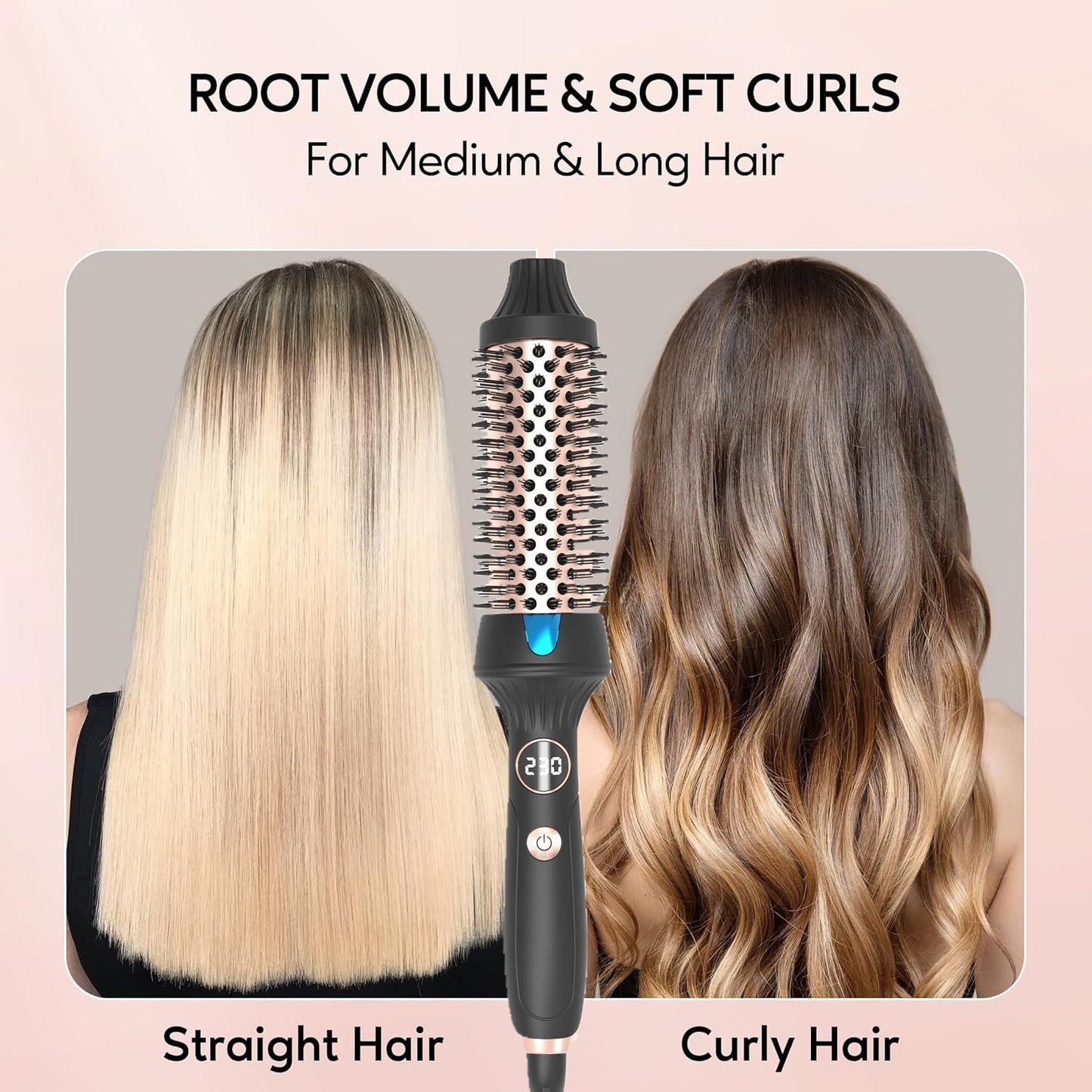 Thermal Brush Ceramic Hair Curler Comb 3 in 1 Thermal Curling Wand Double PTC Curling Brush Travel Hair Curler Combs Anti Scalding Curling Iron Ionic Hair Curler Straightener