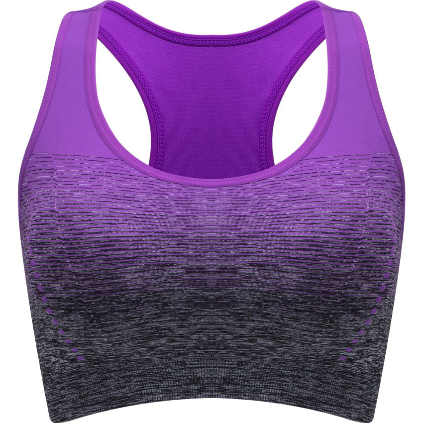 1pc/2pcs/3pcsMedium Support Two Tone Racer Back Sports Bra, Fitness Workout Running Yoga Bra