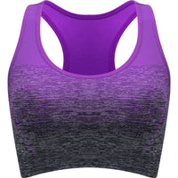 1pc/2pcs/3pcsMedium Support Two Tone Racer Back Sports Bra, Fitness Workout Running Yoga Bra