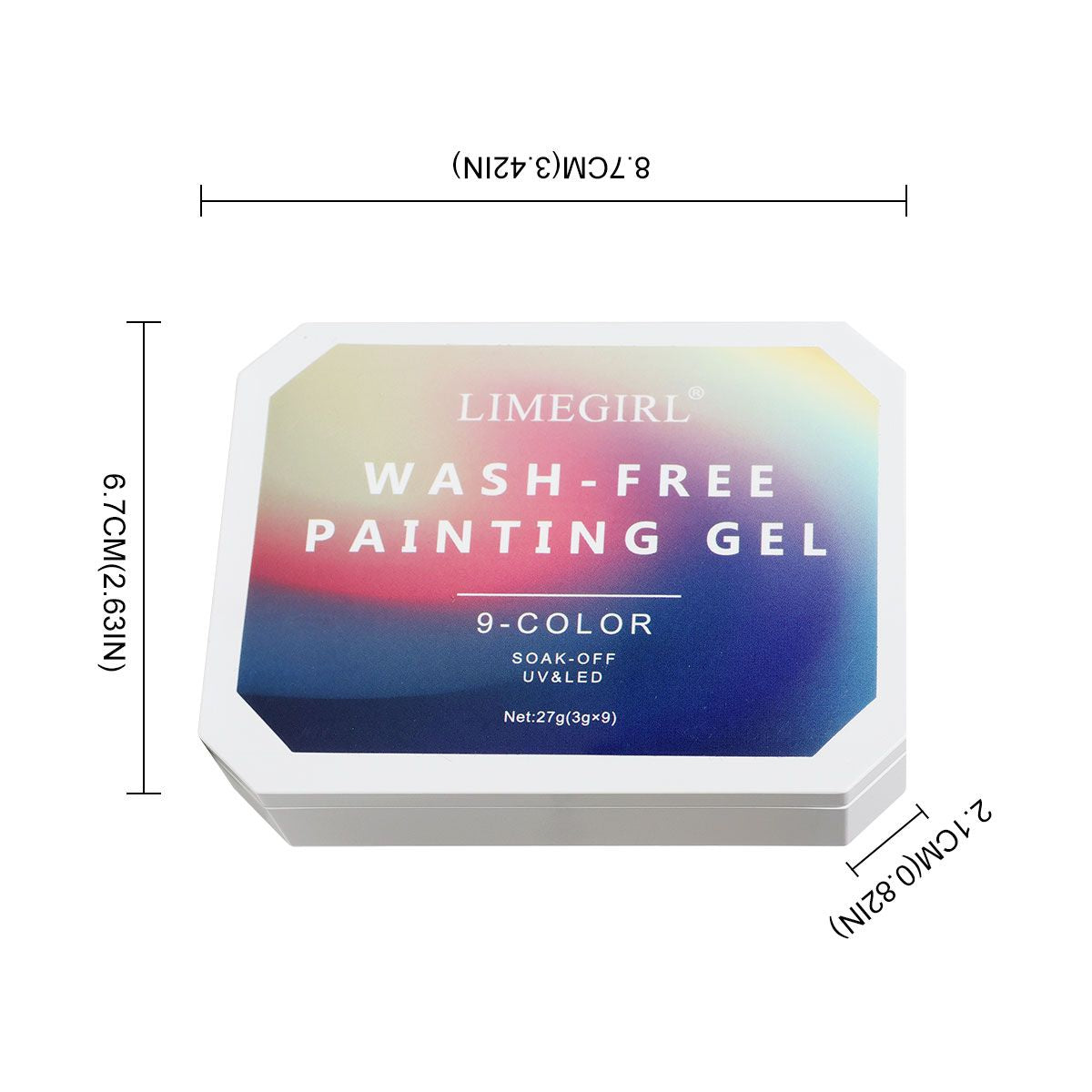 Limegirl Gradient Painting Gel, 9 Bright Colors Ombre GelNail Polish for Pigment Pat Nails Nails French ManicureSoak Off UV Set