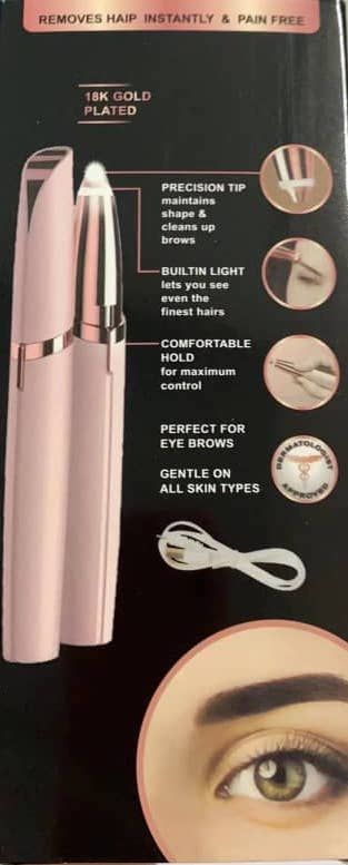 Rechargeable Eyebrow Hair Remover - Painless USB Electric Trimmer with LED Light