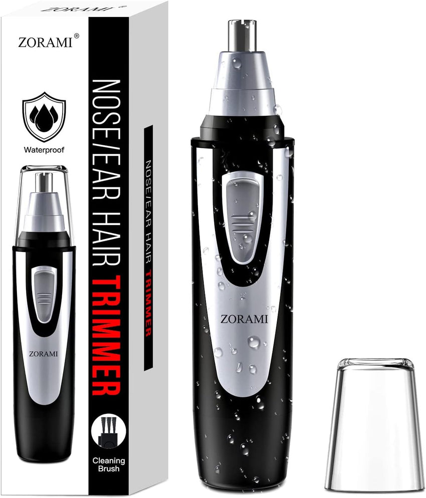 Ear and Nose Hair Trimmer Clipper - 2025 Professional Painless Eyebrow & Facial Hair Trimmer for Men Women, Battery - Operated Trimmer with IPX7 Waterproof, Dual Edge Blades for Easy Cleansing Black - 7DAY'S