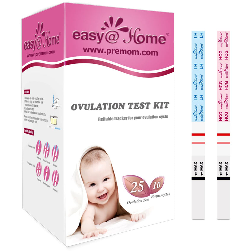 Easy@Home 50 Ovulation Test Strips and 20 Pregnancy Test Strips Combo Kit, (50 LH + 20 HCG) - Package May Vary - 7DAY'S