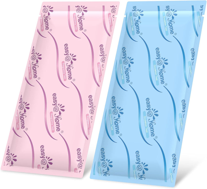 Easy@Home 50 Ovulation Test Strips and 20 Pregnancy Test Strips Combo Kit, (50 LH + 20 HCG) - Package May Vary - 7DAY'S