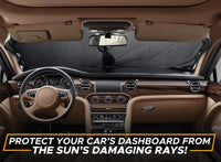 EcoNour Patented Design for Car Windshield Sun Shade | Blocks 99% Heat and Keep Interior Cool | Fits Cars, SUV, Truck | Automotive Sun Screen,Visor and Summer Vehicle Accessories | Medium (64x32) - 7DAY'S