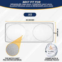 EcoNour Patented Design for Car Windshield Sun Shade | Blocks 99% Heat and Keep Interior Cool | Fits Cars, SUV, Truck | Automotive Sun Screen,Visor and Summer Vehicle Accessories | Medium (64x32) - 7DAY'S