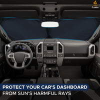 EcoNour Patented Design for Car Windshield Sun Shade | Blocks 99% Heat and Keep Interior Cool | Fits Cars, SUV, Truck | Automotive Sun Screen,Visor and Summer Vehicle Accessories | Medium (64x32) - 7DAY'S