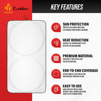 EcoNour Patented Design for Car Windshield Sun Shade | Blocks 99% Heat and Keep Interior Cool | Fits Cars, SUV, Truck | Automotive Sun Screen,Visor and Summer Vehicle Accessories | Medium (64x32) - 7DAY'S