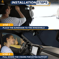 EcoNour Patented Design for Car Windshield Sun Shade | Blocks 99% Heat and Keep Interior Cool | Fits Cars, SUV, Truck | Automotive Sun Screen,Visor and Summer Vehicle Accessories | Medium (64x32) - 7DAY'S