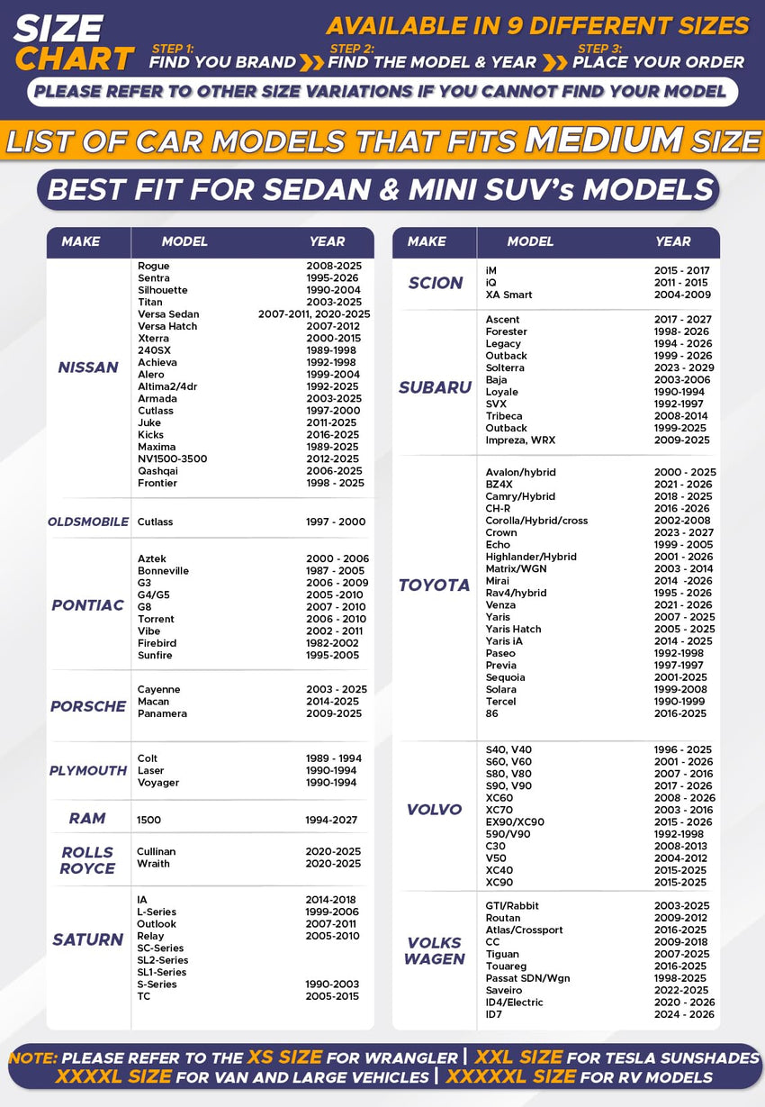 EcoNour Patented Design for Car Windshield Sun Shade | Blocks 99% Heat and Keep Interior Cool | Fits Cars, SUV, Truck | Automotive Sun Screen,Visor and Summer Vehicle Accessories | Medium (64x32) - 7DAY'S