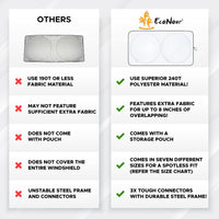 EcoNour Patented Design for Car Windshield Sun Shade | Blocks 99% Heat and Keep Interior Cool | Fits Cars, SUV, Truck | Automotive Sun Screen,Visor and Summer Vehicle Accessories | Medium (64x32) - 7DAY'S