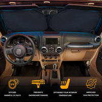 EcoNour Patented Design for Car Windshield Sun Shade | Blocks 99% Heat and Keep Interior Cool | Fits Cars, SUV, Truck | Automotive Sun Screen,Visor and Summer Vehicle Accessories | Medium (64x32) - 7DAY'S