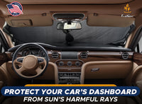 EcoNour Patented Design for Car Windshield Sun Shade | Blocks 99% Heat and Keep Interior Cool | Fits Cars, SUV, Truck | Automotive Sun Screen,Visor and Summer Vehicle Accessories | Medium (64x32) - 7DAY'S
