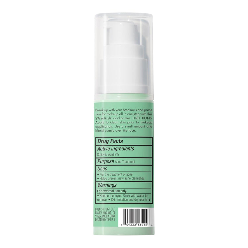 e.l.f. Blemish Control Face Primer, Soothing & Hydrating Makeup Primer For Fighting Blemishes, Grips Makeup To Last, Vegan & Cruelty - free, Large - 7DAY'S