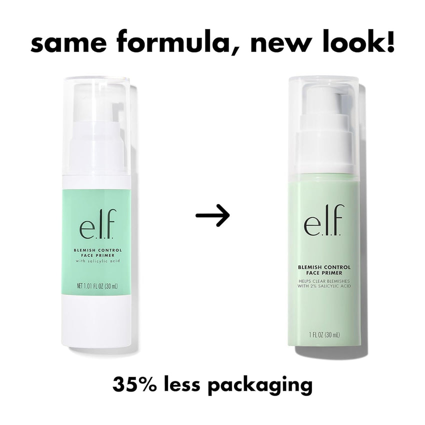 e.l.f. Blemish Control Face Primer, Soothing & Hydrating Makeup Primer For Fighting Blemishes, Grips Makeup To Last, Vegan & Cruelty - free, Large - 7DAY'S