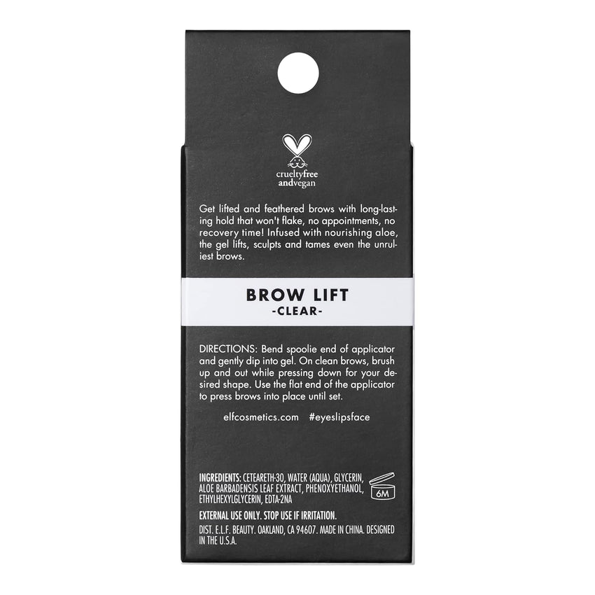 e.l.f. Brow Lift, Clear Eyebrow Shaping Wax For Holding Brows In Place, Creates A Fluffy Feathered Look, Vegan & Cruelty - Free, Clear - 7DAY'S