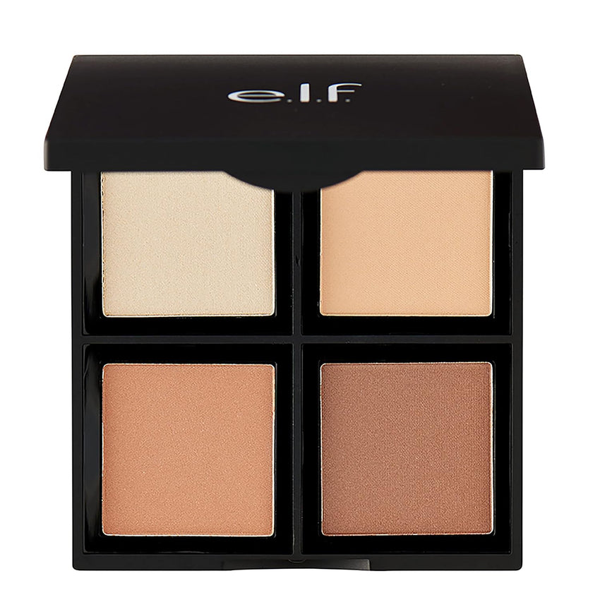 e.l.f. Contour Palette, 4 Shades, Customizable, Easy to Apply, Sculpts, Shades, Brightens, Light/Medium, Infused with Vitamin E, All - Day Wear, 0.56 Oz - 7DAY'S