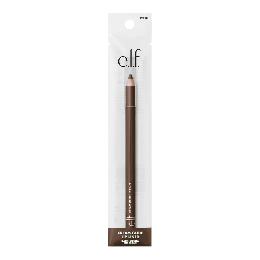 e.l.f. Cream Glide Lip Liner, Highly - Pigmented Pencil For Shaping & Sculpting Lips, Semi - Matte Finish, Vegan & Cruelty - Free, Dark Cocoa - 7DAY'S