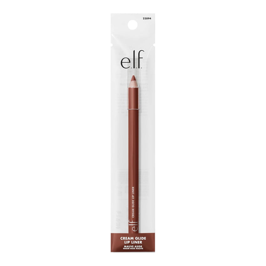e.l.f. Cream Glide Lip Liner, Highly - Pigmented Pencil For Shaping & Sculpting Lips, Semi - Matte Finish, Vegan & Cruelty - Free, Mauve Aside - 7DAY'S