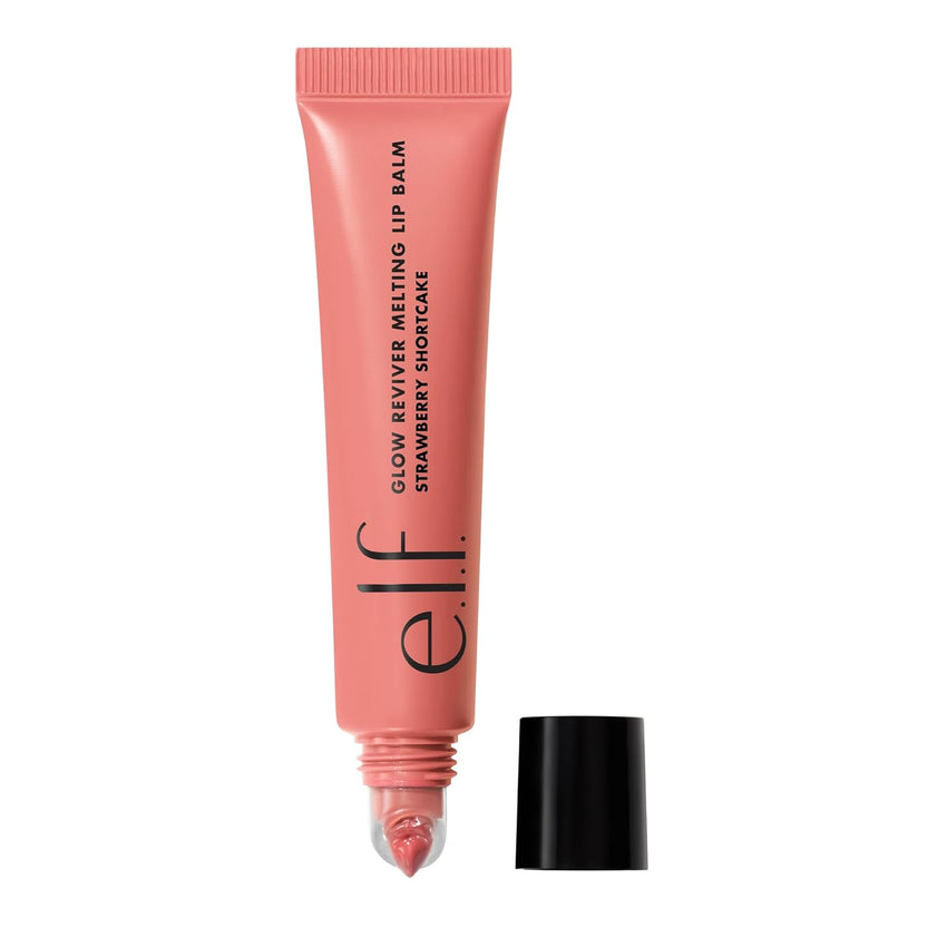e.l.f. Glow Reviver Melting Lip Balm, Hydrating Tinted Lip Balm For A Glossy Finish & Soft, Supple Lips, Vegan & Cruelty - Free, Strawberry Shortcake - 7DAY'S