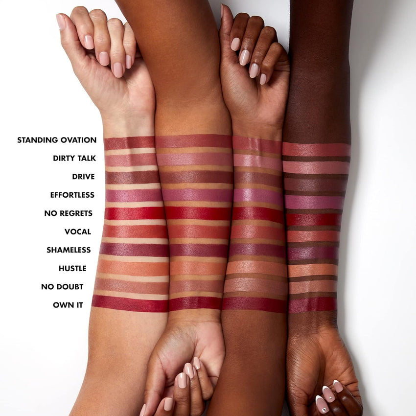 e.l.f. O Face Satin Lipstick, Richly Pigmented, Nourishing & Long - Lasting Creamy Lipstick, Infused With Jojoba, Vegan & Cruelty - Free, Dirty Talk - 7DAY'S