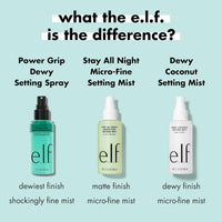 e.l.f. Power Grip Dewy Setting Spray, Ultra Fine Mist Made With Hyaluronic Acid, Grips Makeup For A Hydrated, Dewy Finish, Vegan & Cruelty - Free - 7DAY'S