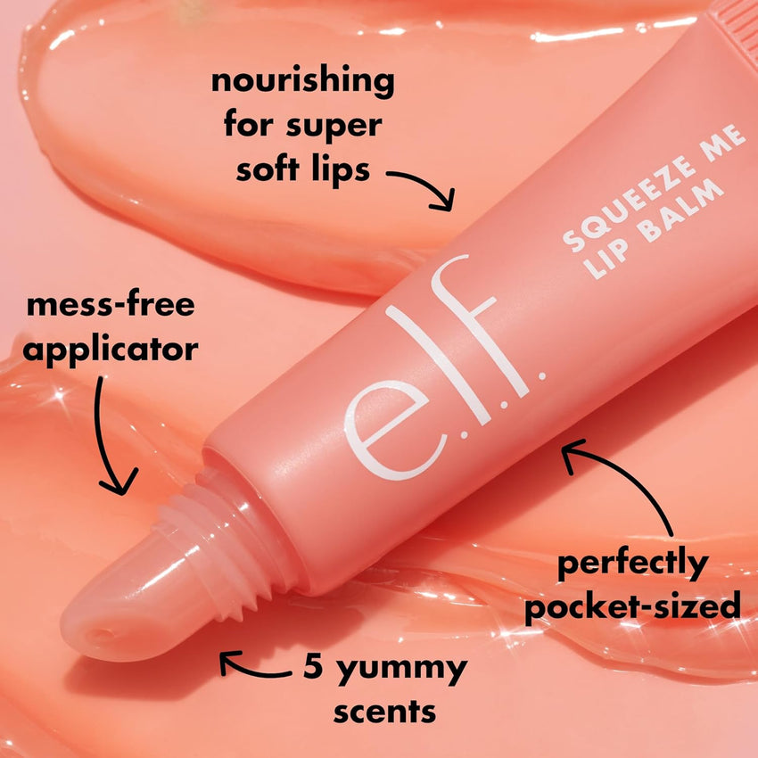 e.l.f. Squeeze Me Lip Balm, Moisturizing Lip Balm For A Sheer Tint Of Color, Infused With Hyaluronic Acid, Vegan & Cruelty - free, Strawberry - 7DAY'S