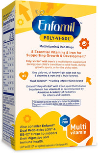 Enfamil Poly - Vi - Sol with Iron Liquid Multivitamin Drops, Supports Growth & Development*, 50mL Bottle - 7DAY'S