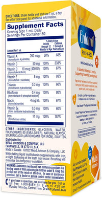 Enfamil Poly - Vi - Sol with Iron Liquid Multivitamin Drops, Supports Growth & Development*, 50mL Bottle - 7DAY'S