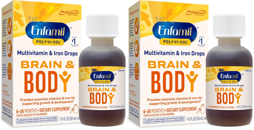 Enfamil Poly - Vi - Sol with Iron Liquid Multivitamin Drops, Supports Growth & Development*, 50mL Bottle - 7DAY'S