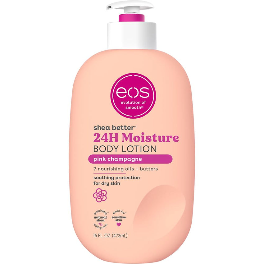 eos Shea Better Body Lotion Vanilla Cashmere, 24 - Hour Moisture Skin Care, Lightweight & Non - Greasy, Natural Shea, Vegan, Vanilla Body Lotion, 16 fl oz - 7DAY'S