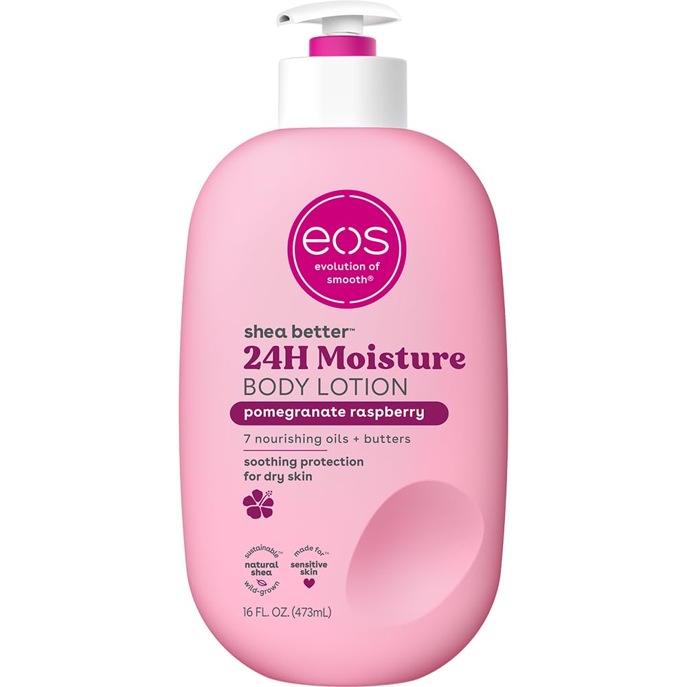 eos Shea Better Body Lotion Vanilla Cashmere, 24 - Hour Moisture Skin Care, Lightweight & Non - Greasy, Natural Shea, Vegan, Vanilla Body Lotion, 16 fl oz - 7DAY'S