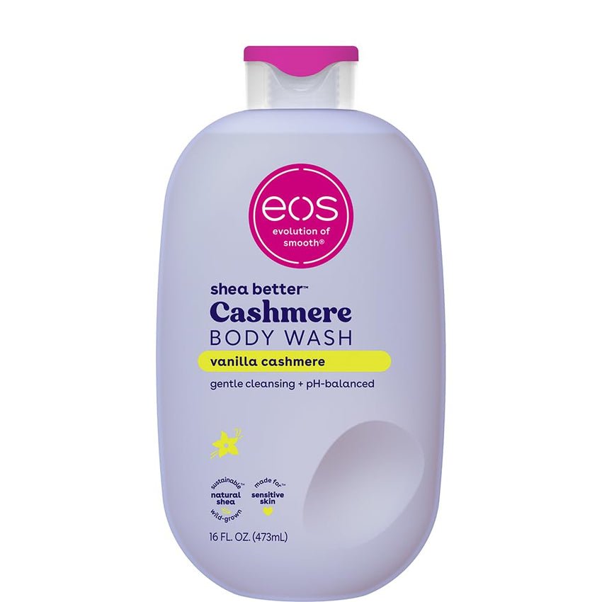eos Shea Better Cashmere Body Wash, Vanilla Cashmere, Moisturizing, pH Balanced Body Wash, Creamy Gel Formula, Paraben & Phthalate Free, Sensitive Skin, 16 fl oz - 7DAY'S