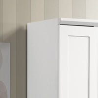 Evelyn 23" White Sleek Storage Cabinet with Framed Panel Design - 7DAY'S