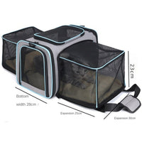 Expandable Pet Carrier Airline Approved Cat Dog Carrier Cat Collapsible Soft Carrier Bag with Removable Fleece Pad Pockets Breathable Mesh Adjustable Shoulder Strap Ban on Amazon sales - 7DAY'S