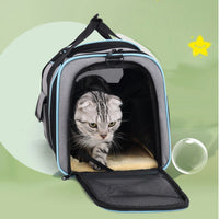 Expandable Pet Carrier Airline Approved Cat Dog Carrier Cat Collapsible Soft Carrier Bag with Removable Fleece Pad Pockets Breathable Mesh Adjustable Shoulder Strap Ban on Amazon sales - 7DAY'S
