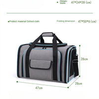 Expandable Pet Carrier Airline Approved Cat Dog Carrier Cat Collapsible Soft Carrier Bag with Removable Fleece Pad Pockets Breathable Mesh Adjustable Shoulder Strap Ban on Amazon sales - 7DAY'S