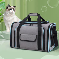 Expandable Pet Carrier Airline Approved Cat Dog Carrier Cat Collapsible Soft Carrier Bag with Removable Fleece Pad Pockets Breathable Mesh Adjustable Shoulder Strap Ban on Amazon sales - 7DAY'S